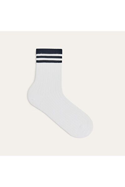 Mudo Men's Navy Blue Striped Socks