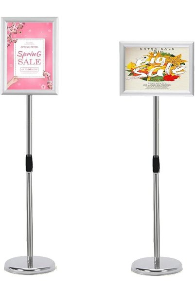 BIGTHREE ® Adjustable Duty Pedestal Sign Holder Floor Stand, A4 Poster Menu S...