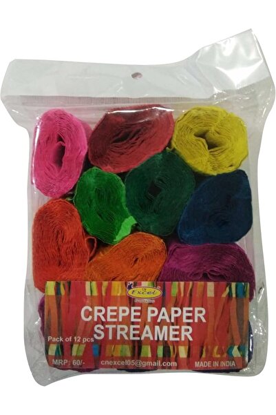 BNB Steamer Crepe Paper Rolls 12-Pieces, Multicolor