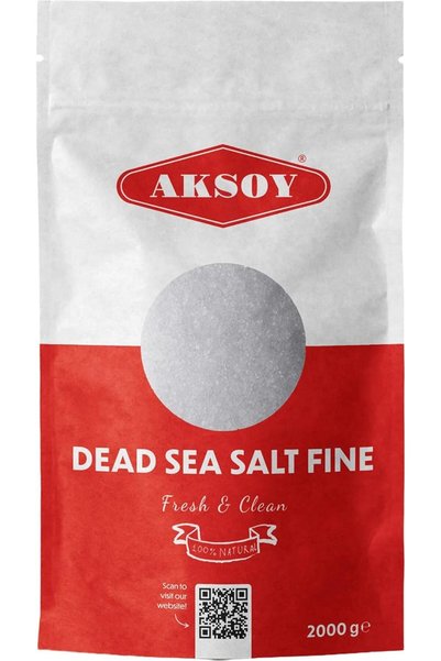 AKSOY ملح البحر الميت 2 كجم، 100% طبيعي، ملح استحمام معدني ناعم من البحر المي...