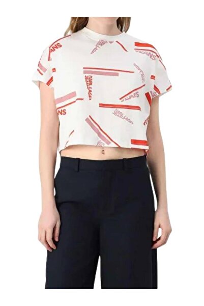 KARL LAGERFELD JEANS Γυναικείο T-shirt σε φαρδιά γραμμή με ανάγλυφες ρίγες