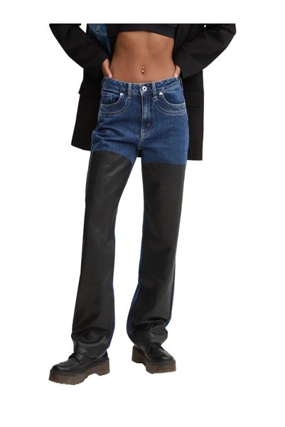 KARL LAGERFELD JEANS Γυναικείο τζιν KLJ HR ίσιας γραμμής με χρωματικά μπλοκ