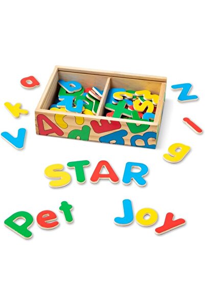 Melissa & Doug 52 Wooden Alphabet Magnets in a Box - Uppercase and Lowercase ...