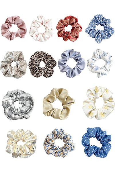 GENERAL 14 Scrunchies Hair Scrunchies Set - Elastic Hair Bands with Leopard &...