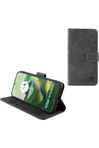 Lime Θήκη Βιβλίο από Συνθετικό Δέρμα / Σιλικόνη Γκρι (Motorola Edge 70 Fusion...