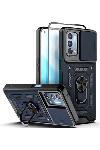 Aookay حافظة لهاتف Galaxy A73 5G مع حامل وحلقة واقية وغطاء للكاميرا مع واقي ش...
