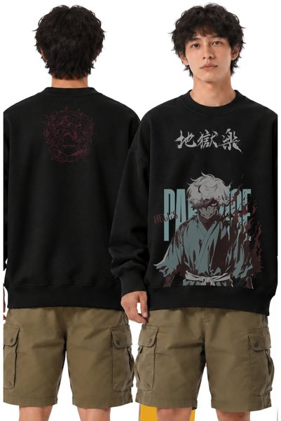 Fuddy Moda Unisex velika majica bez kapuljače sa printom "Pakleni raj" i "Gab...