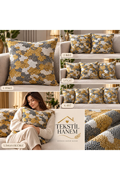 Kırlent Kılıfı 45x45 cm 4 LU SET