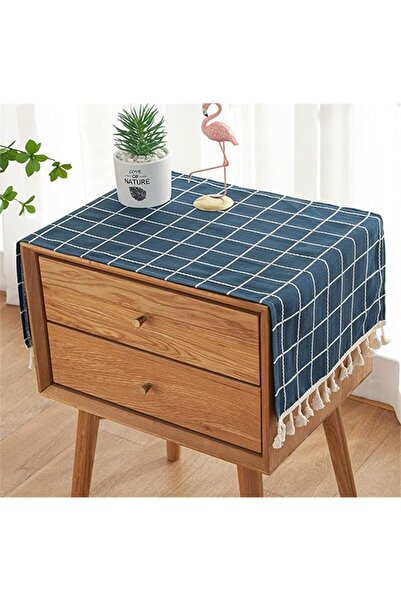 GENERAL Utobanh Bedside Table Cloth with Tassel Small Table Cover for Nightst...