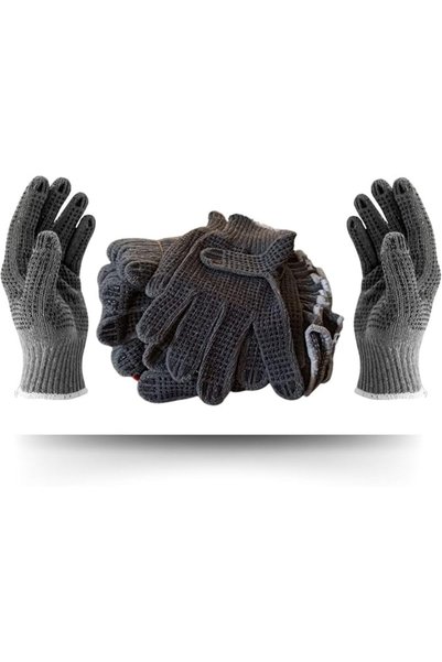 Hasanat Essentials Cotton Double Side Dotted Gloves Tiger Claw Grip Unisex St...
