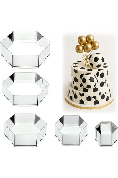QfwdfcTrenz 5 Pieces Hexagon Shapes Biscuits Cookie Cutter Set 1.5" 2" 2.95" ...