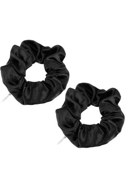 PATIKIL 4.33 Inch Zipper Scrunchie, 2 Pcs Silk Satin Hidden Pocket Scrunchie ...