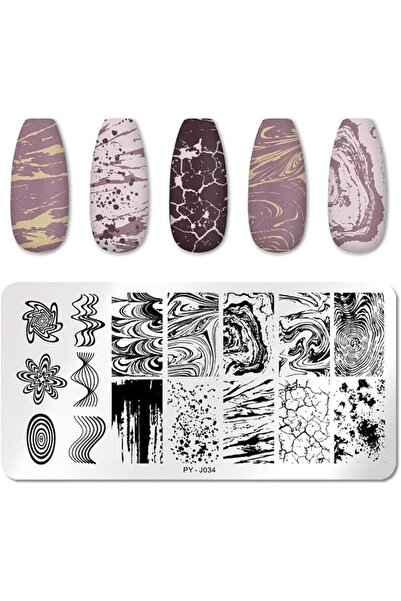 GENERAL Nail Stamping Plates Marble Pattern Nail Art Plate Stencil Tools Stai...