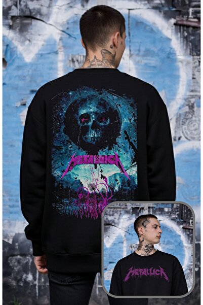 Fuddy Moda Hanorac unisex oversize cu imprimeu pe spate, cu guler rotund, făr...