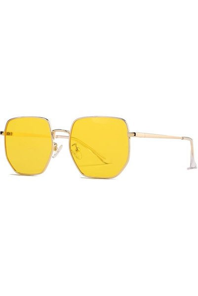GENERAL HJSTES Large Hexagonal Polarized Sunglasses Womens Men Trendy Square ...