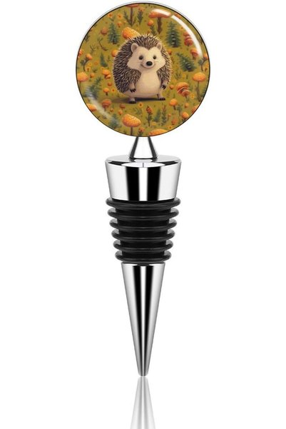 GENERAL Stainless Steel Wine Bottle Stoppers Hedgehog Design Reusable Leak Pr...
