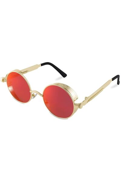 FEISEDY Anti-Scratch Round Sunglasses for Women Men Circle Steampunk Sunglass...