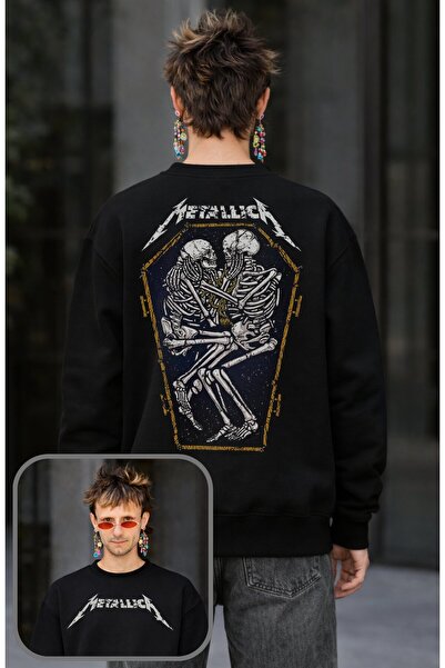 Fuddy Moda Unisex velika metalica majica bez kapuljače sa otiskom "Grave Two ...