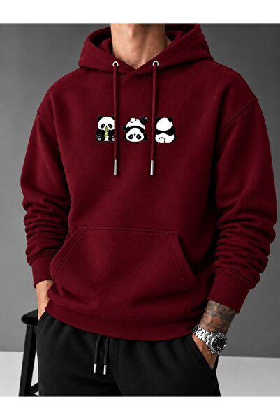 Erkek Kalın Oversize Hoodie 3 İplik Premium Kaliteli Kumaş Kapüşonlu Sweatshirt