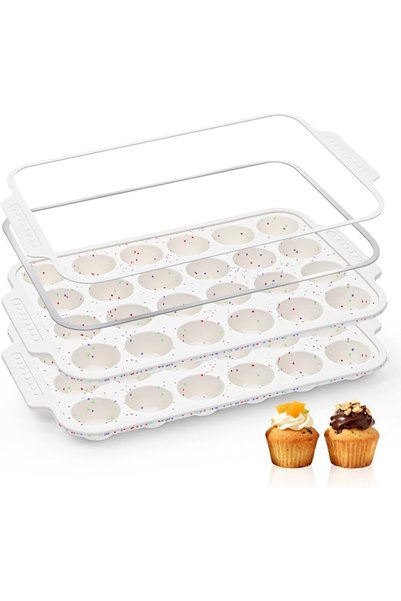 GENERAL Vinino Silicone Mini Muffin Pan for Baking with Reinforced Frame, BPA...