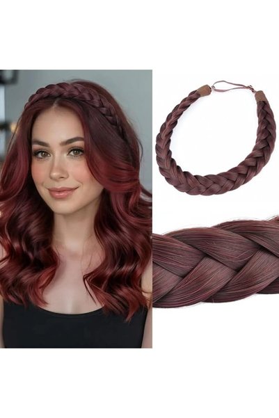 DIGUAN 2 Strands Synthetic Hair Braided Headband Classic Chunky Plaited Braid...