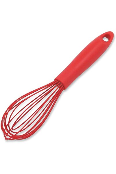 Chef Craft Premium Silicone Wire Cooking Whisk, 10.5 Inch, Red