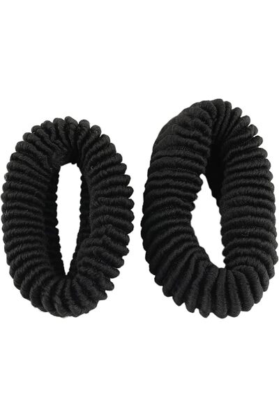 Estele Black/white Pony Tail Tight Rubber Bands for Womens/girls (Pack of 2) ...
