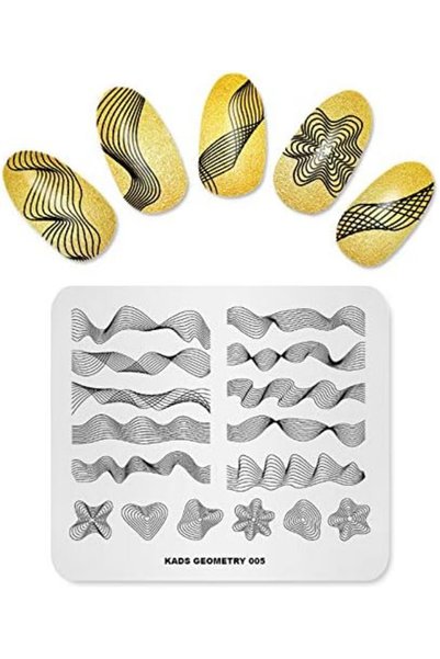 KADS Nail Stamping Plate Geometry Template Image Design Plates for Nail Art D...