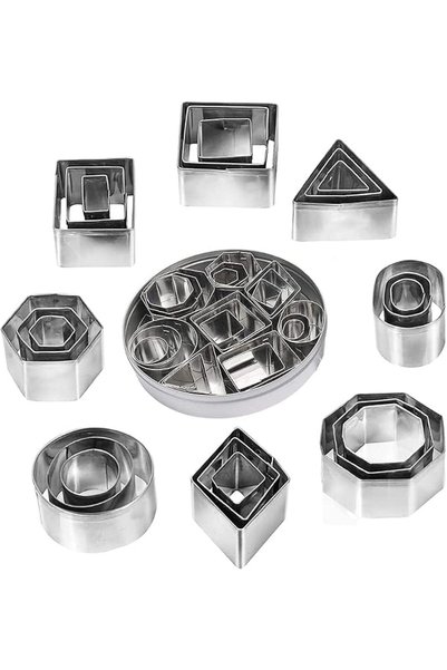 Cosswe Mini Cookie Cutter, 24 Pieces, Stainless Steel Biscuit Cutters, Small ...