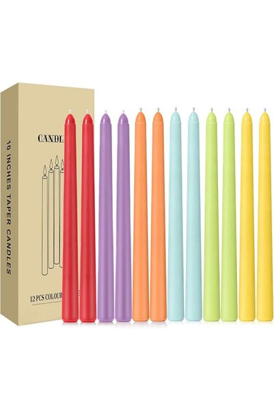 THE WHITE SHOP Candles 12PCS 10 Inch Taper Candles Natural Unscented