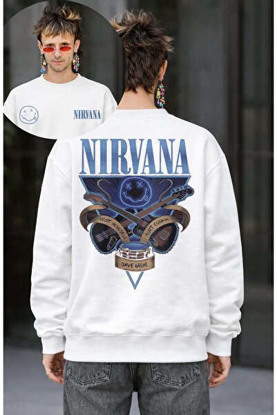 Fuddy Moda Hanorac unisex supradimensionat, cu imprimeu pe spate, fără glugă,...