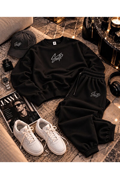 JAWÜ FASHION SET de trening supradimensionat din bumbac imprimat SWP