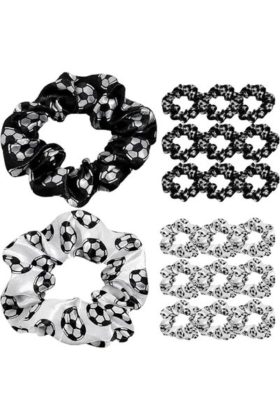 GENERAL 20Pcs Soccer Scrunchies Soccer Sports Ponytails Elastic Hair Bands
