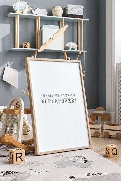 KEYFHOME Abi Super Power Poster cu tablă MDF cu cadru scris pentru camera cop...