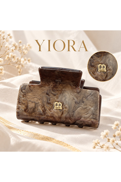 yiora İthal Özel Premium Seri Kadın Dikdörtgen Kemik Asetat Mandal Saç Tokası...