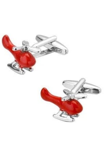 Generic Helicopter Cufflinks, metal shiny chrome for cufflinks collectors.