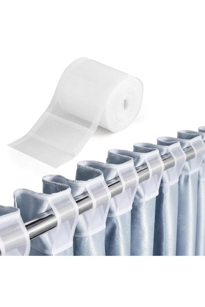 Suncalla 10.9 Yards Translucent Pleated Curtain Rod Tape, White Nylon Pleatin...