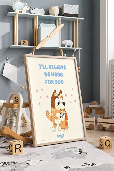 KEYFHOME Bluey Hep I'm With You Tablou MDF înrămat Poster pentru camera copii...
