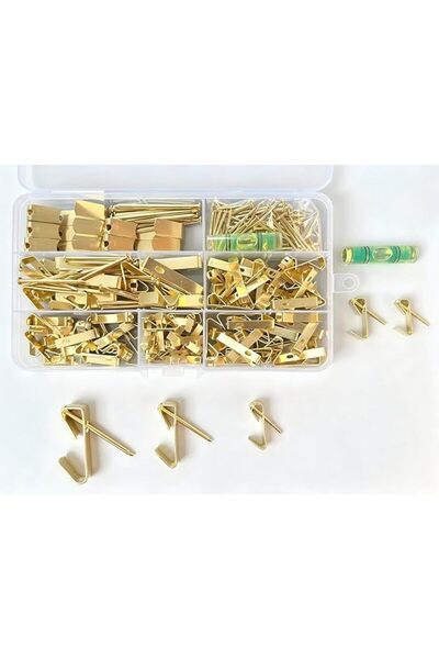 Generic طقم تعليق الصور 261 قطعة، خطافات معدنية متعددة الأحجام لإطارات الصور ...