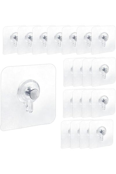GENERAL 20 Pcs Adhesive Picture Hooks, 6 kg Max Load Heavy Duty Sticky Hooks,...