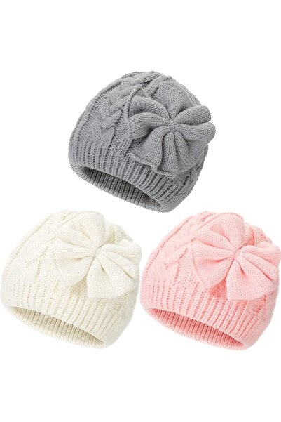 NALACAL Warm Knitted Baby Hat Chunky Winter Infant Hat Cute Bow Newborn Beani...