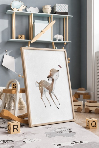 KEYFHOME Ελάφι Πλαίσιο MDF Πίνακας Αφίσα Διακόσμηση Τοίχου Παιδικού Δωματίου ...
