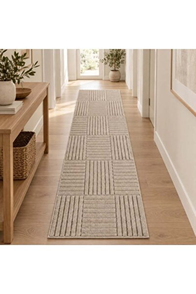 VivaDeco Covor tip traversă Art V3, 80 x 250 cm, Bej, 100% Polipropilenă, Fir...