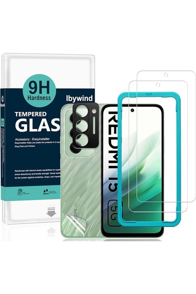 Ibywind واقي شاشة لهاتف شاومي ريدمي 15 5G، عبوة من قطعتين، زجاج مقوى بصلابة 9...