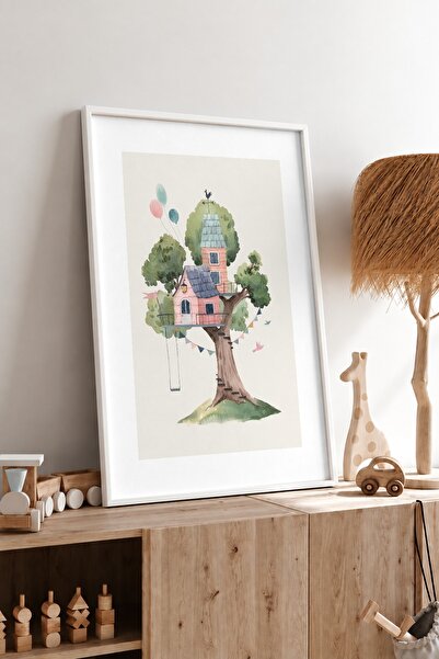 KEYFHOME Tree House Πλαίσιο MDF Πίνακας Αφίσα Διακόσμηση Τοίχου Παιδικού Δωμα...