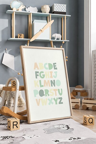 KEYFHOME Moj prvi abecedni uokviren MDF poster sa slikom, dekor za zid dječje...