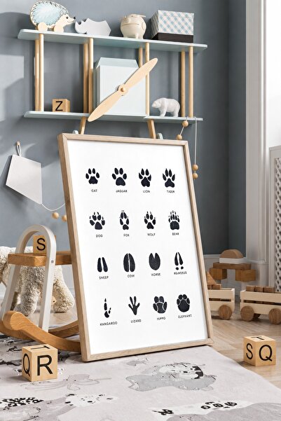 KEYFHOME Animal Footprints Închis MDF Tablou Poster Camera Copiilor Decor de ...