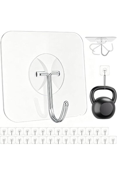 GENERAL Latoxcaa Heavy Duty Adhesive Wall Hooks - Strong & Transparent, Hold ...