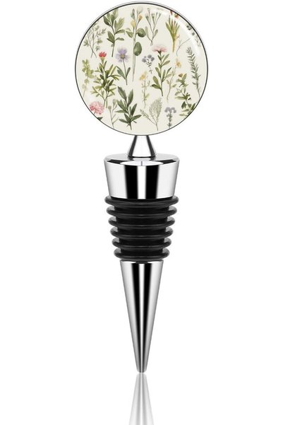 GENERAL Herbs Flowers Bee Stainless Steel Wine Bottle Stoppers Reusable Leak-...