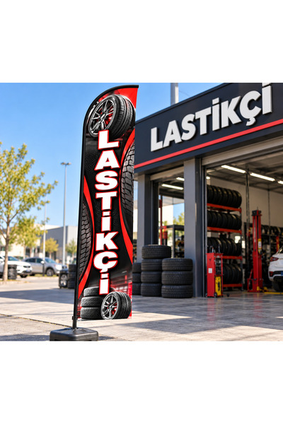 CMB SHOP CMB BAYRAK LASTİKÇİ-2 Yelken Plaj Bayrağı Canlı Kaliteli Raşel Kumaş...